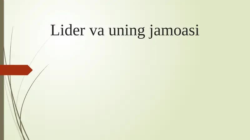 Lider va jamoa