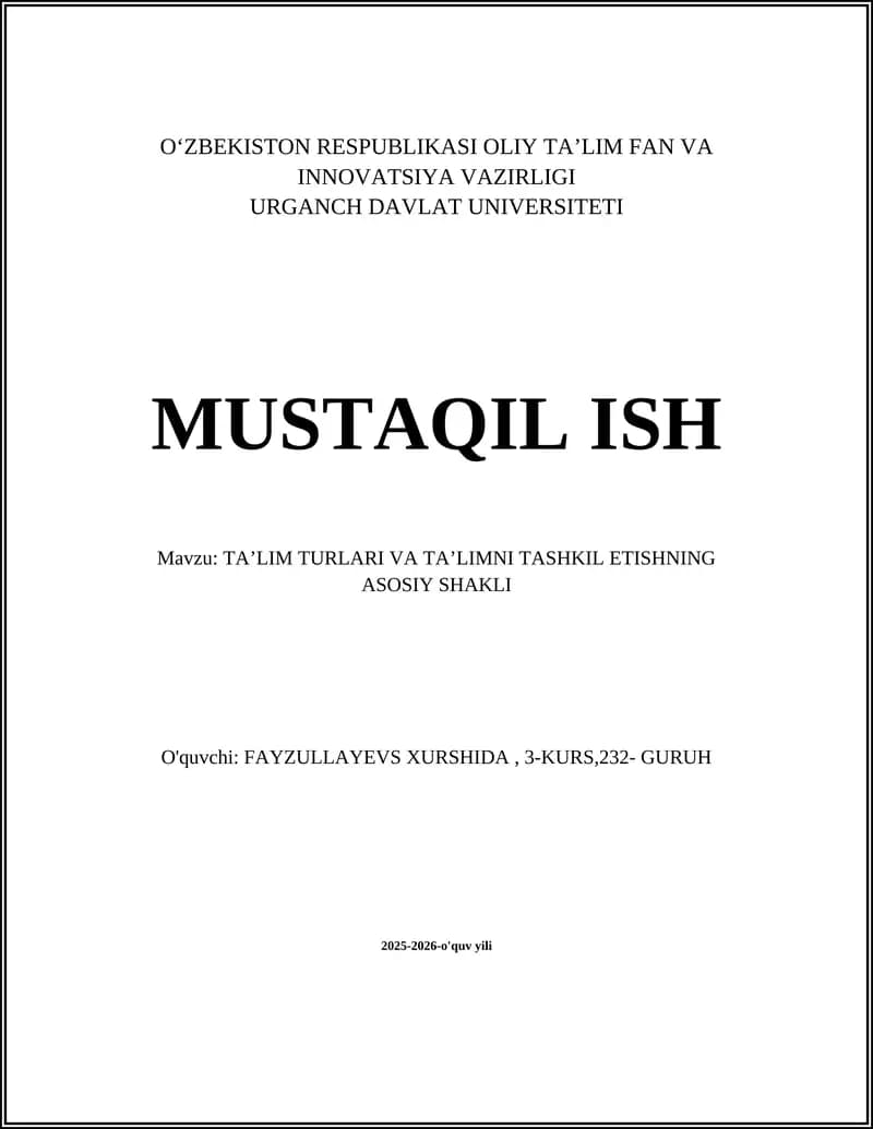 Maktabgacha taʼlim