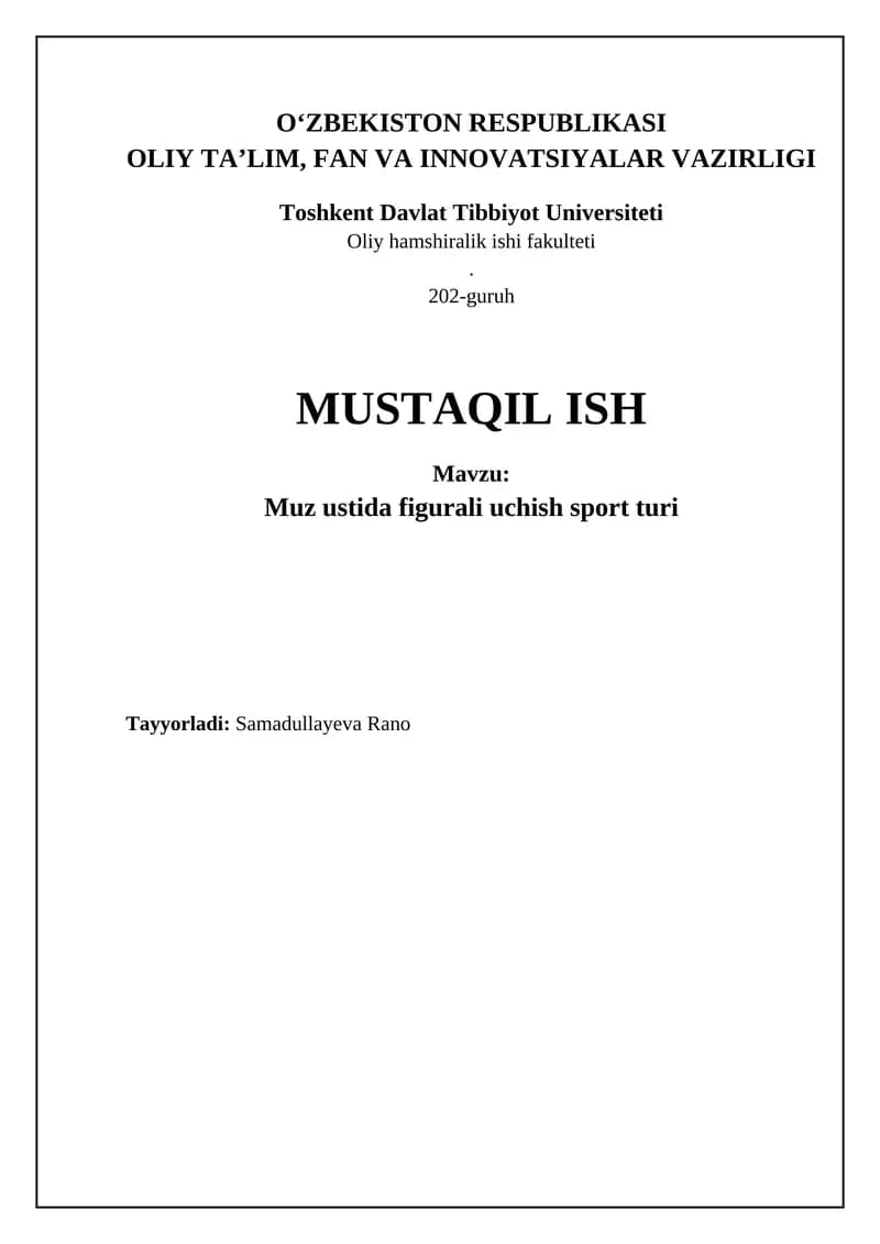 Muz ustida figurali uchish sport turi