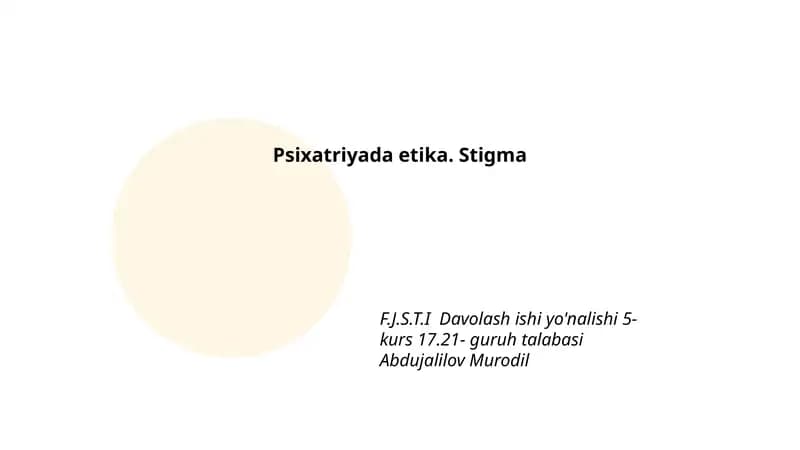 Psixatriyada etika. Stigma