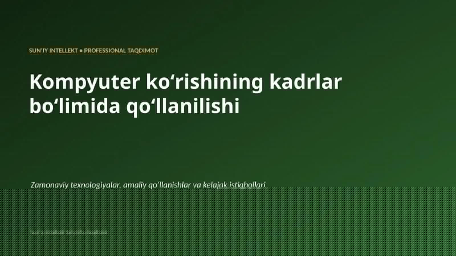 SUNʼIY INTELLEKT • PROFESSIONAL TAQDIMOT