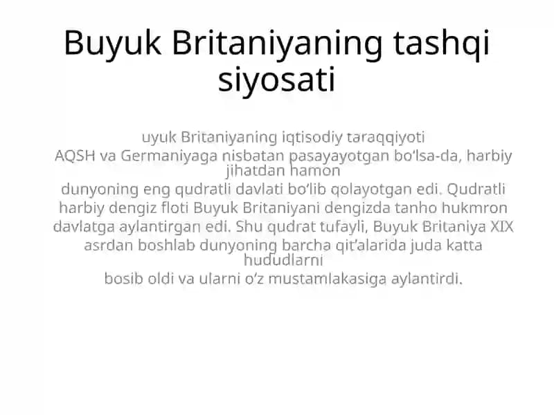 Buyuk Britaniyaning tashqisiyosati