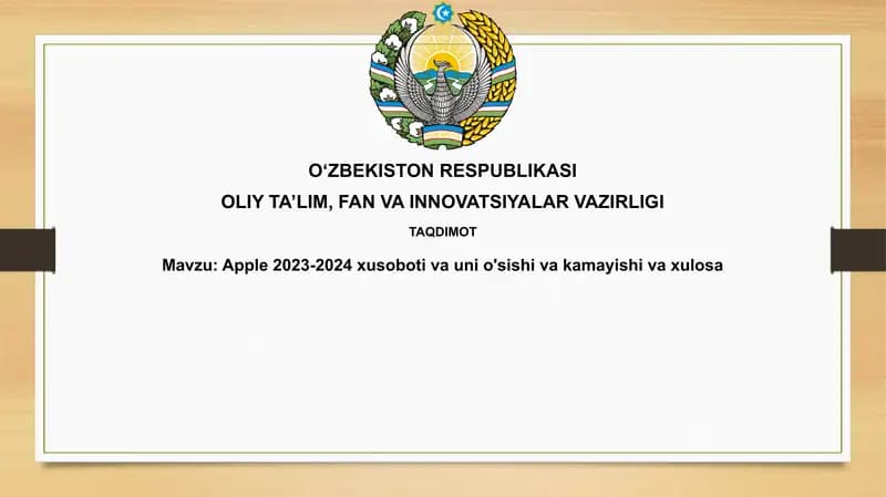 Apple 2023-2024 xusoboti va unio'si