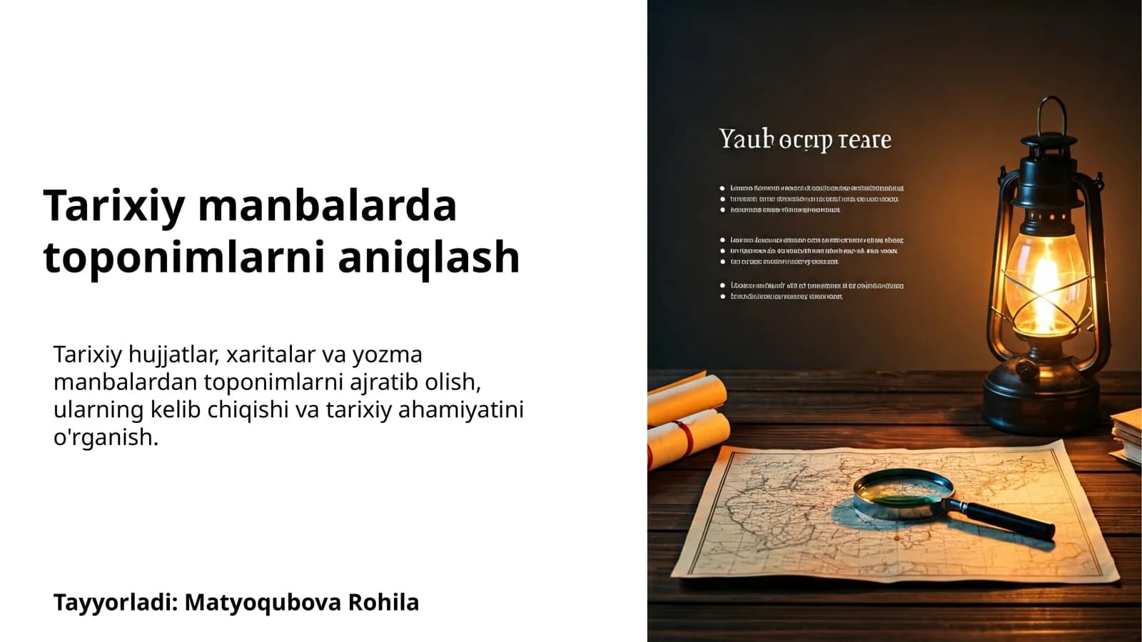 Tarixiy manbalarda toponimlarni aniqlash