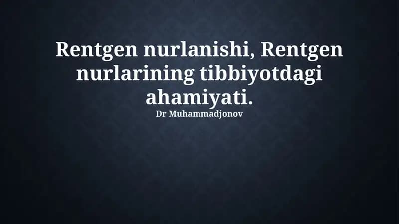 Rentgen nurlanishi, Rentgen nurlarining tibbiyotdagi ahamiyati