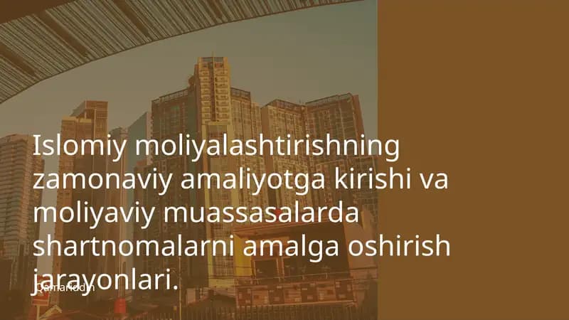 Islomiy Moliyalashtirish Tamoyillari