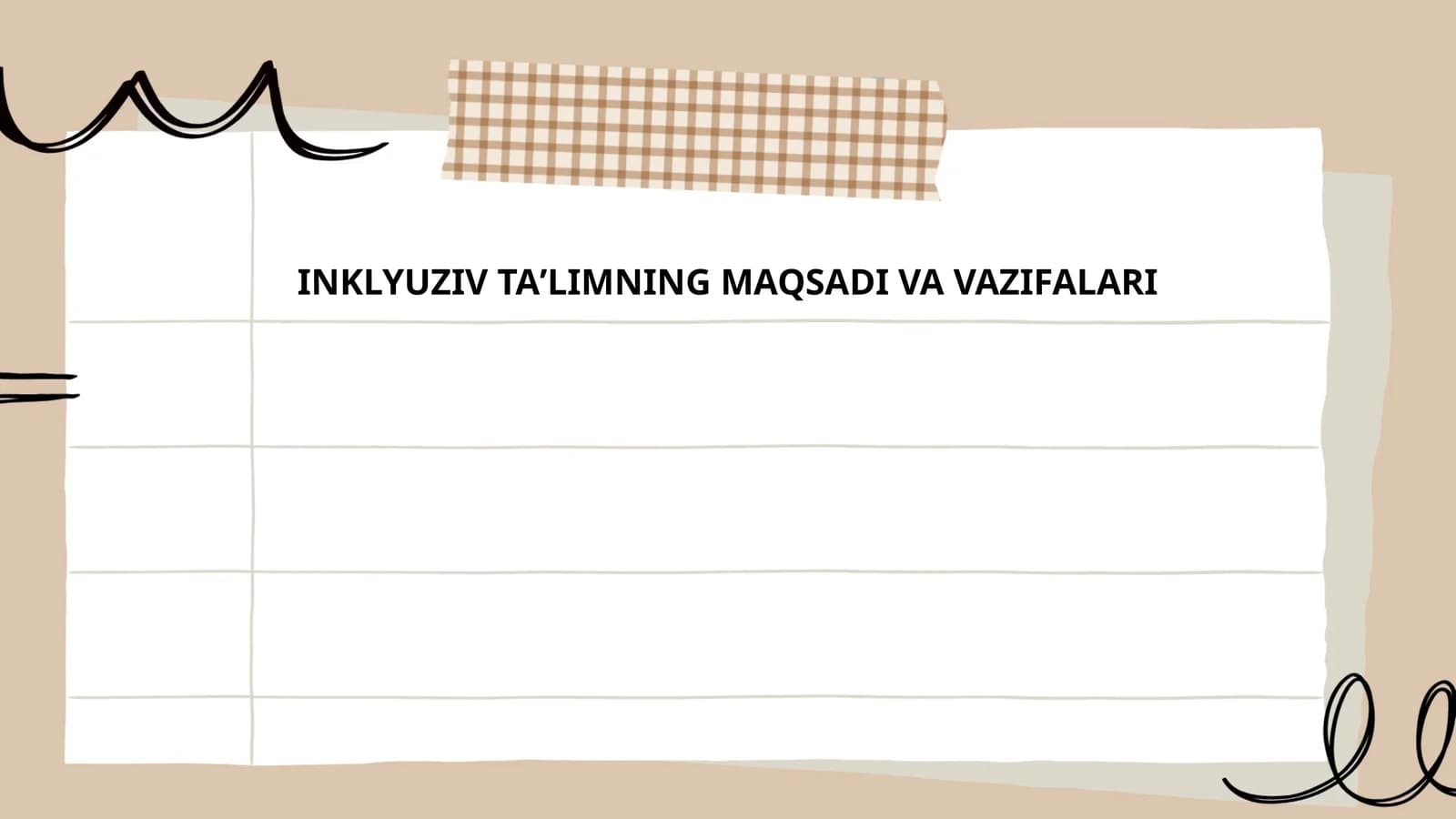 INKLYUZIV TAʼLIMNING MAQSADI VA VAZIFALARI