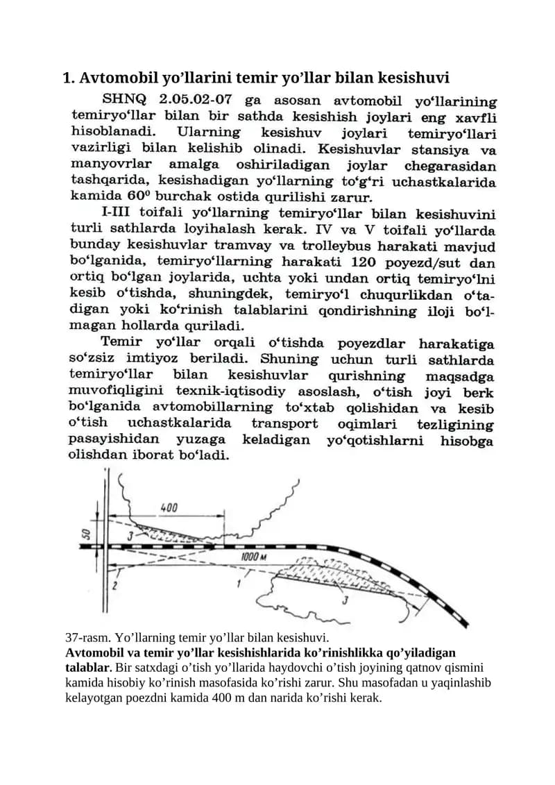 Avtomobil yo’llarini temir yo’llar bilan kesishuvi