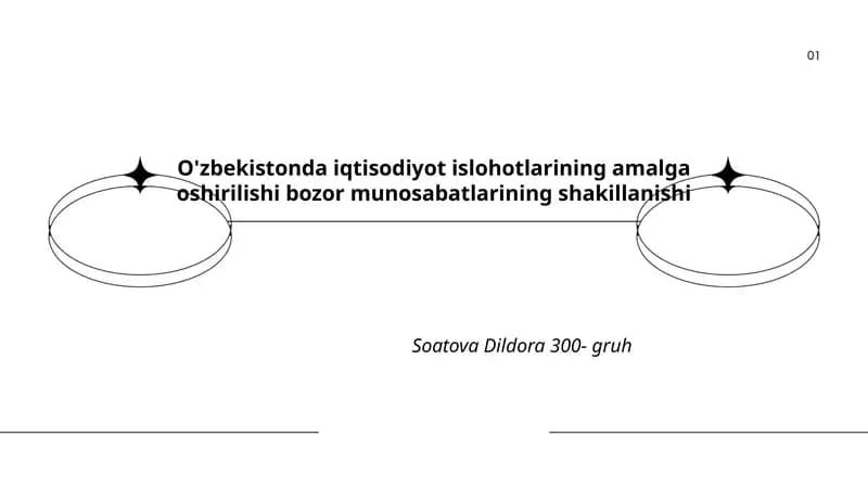 O'zbekistonda iqtisodiyot islohotlarining amalga oshirilishi bozor munosabatlarining shakillanishi