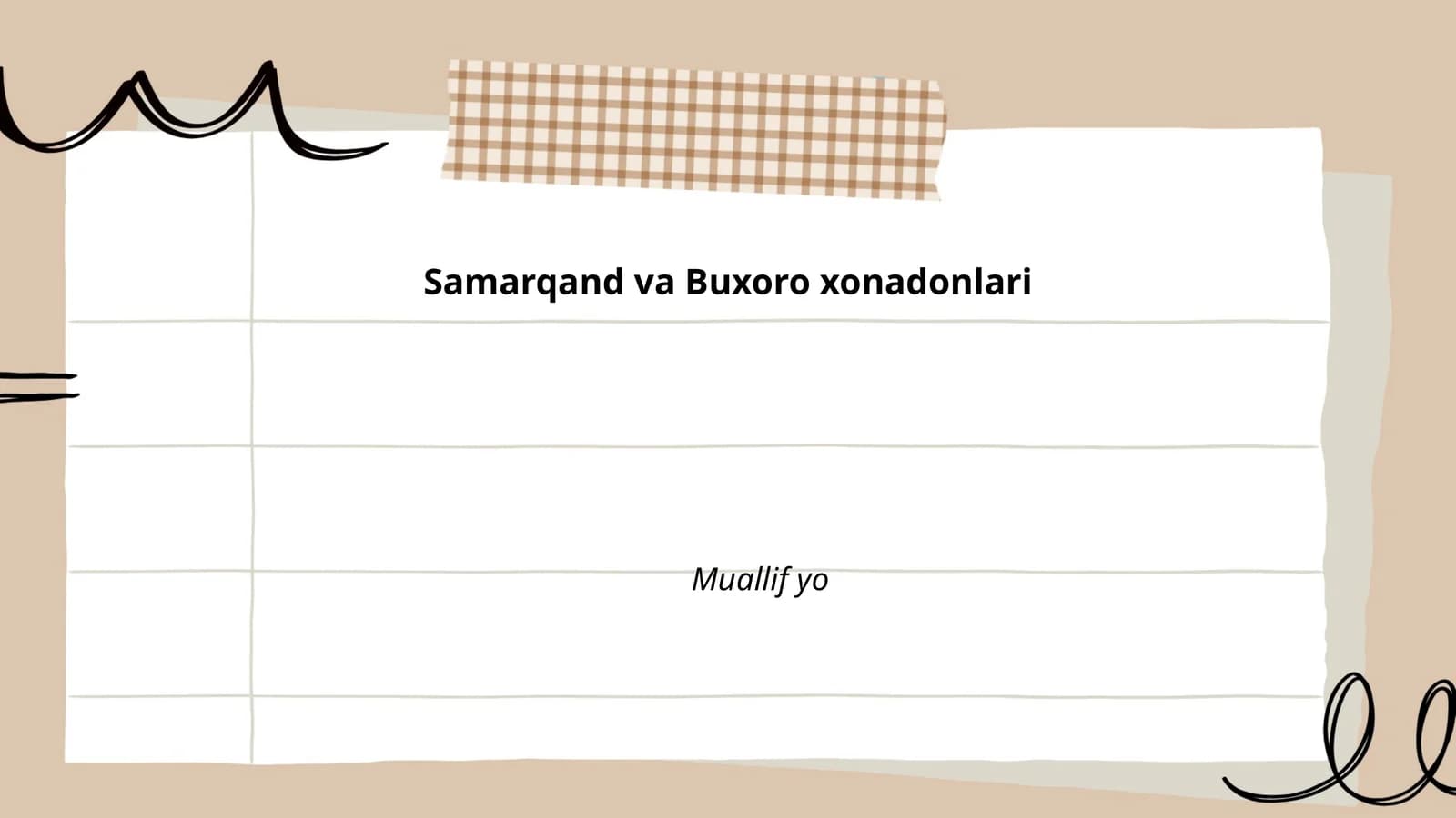 Samarqand va Buxoro xonadonlari