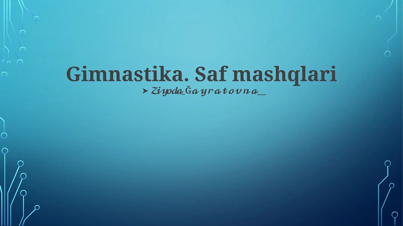 Gimnastika. Saf mashqlari