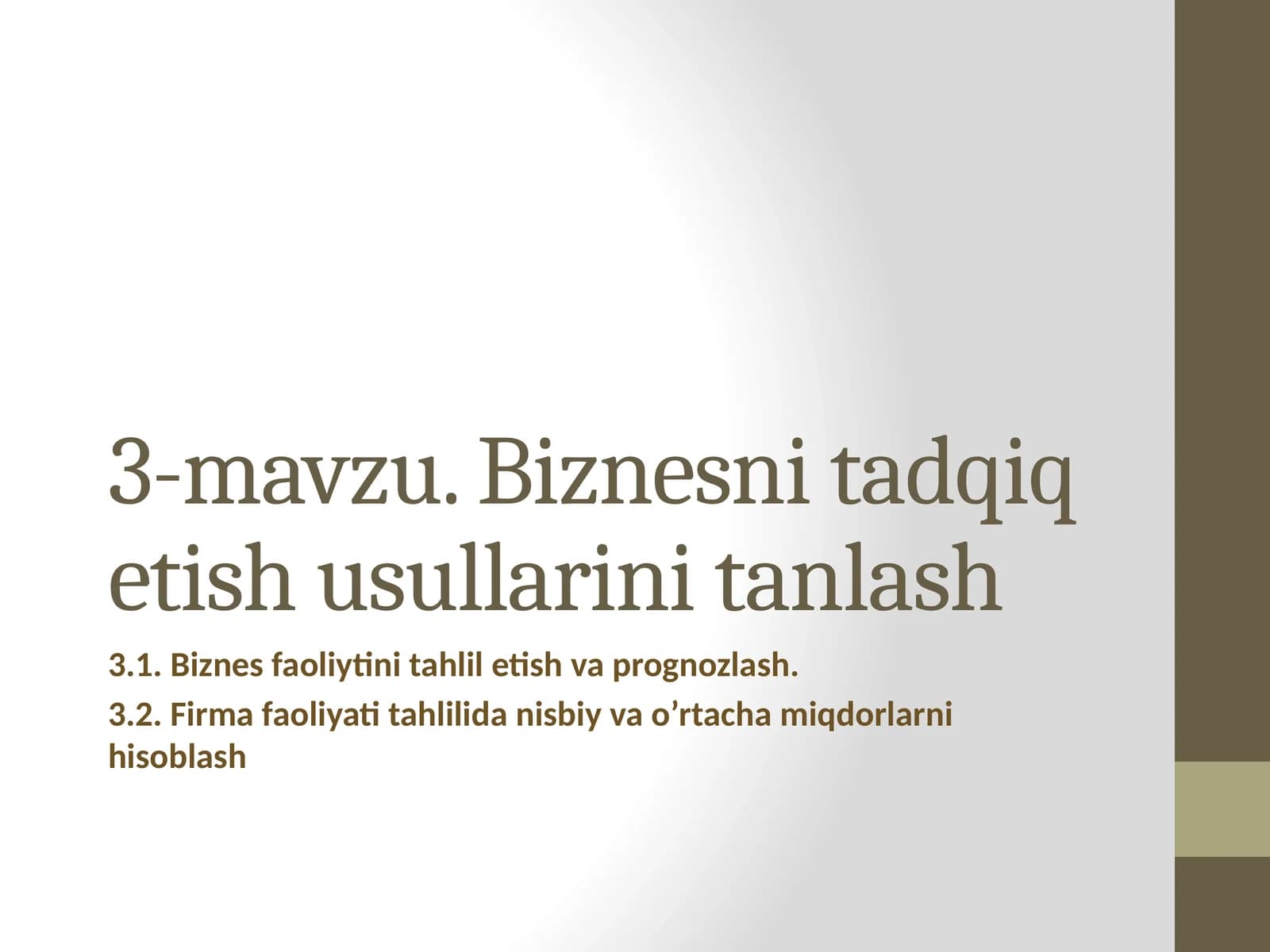 Biznes faoliyati tahlili