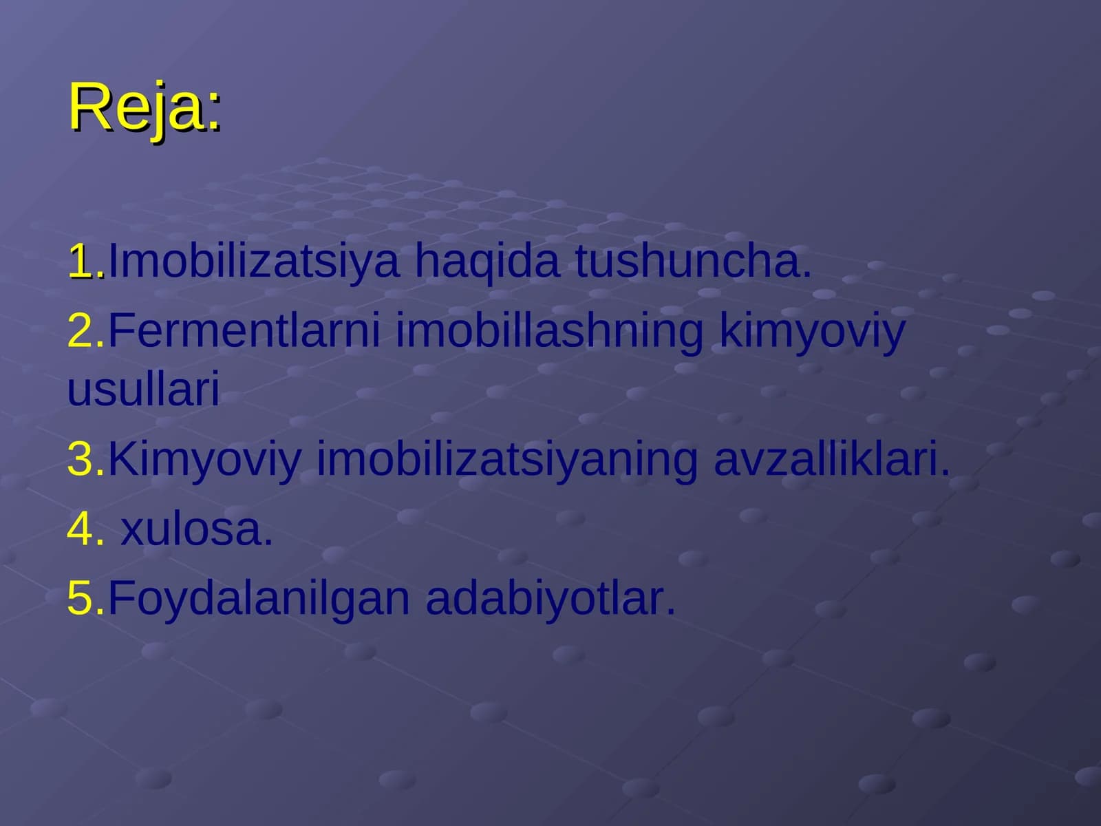 Fermentlarni imobillashning kimyoviy usullari