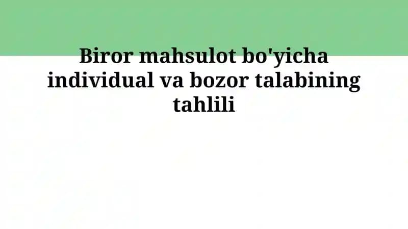 Talab ta'rifi va omillari