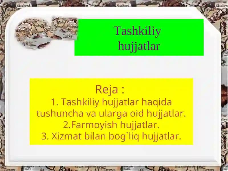 Tashkiliy hujjatlar