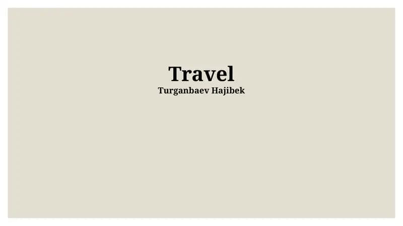 Travel