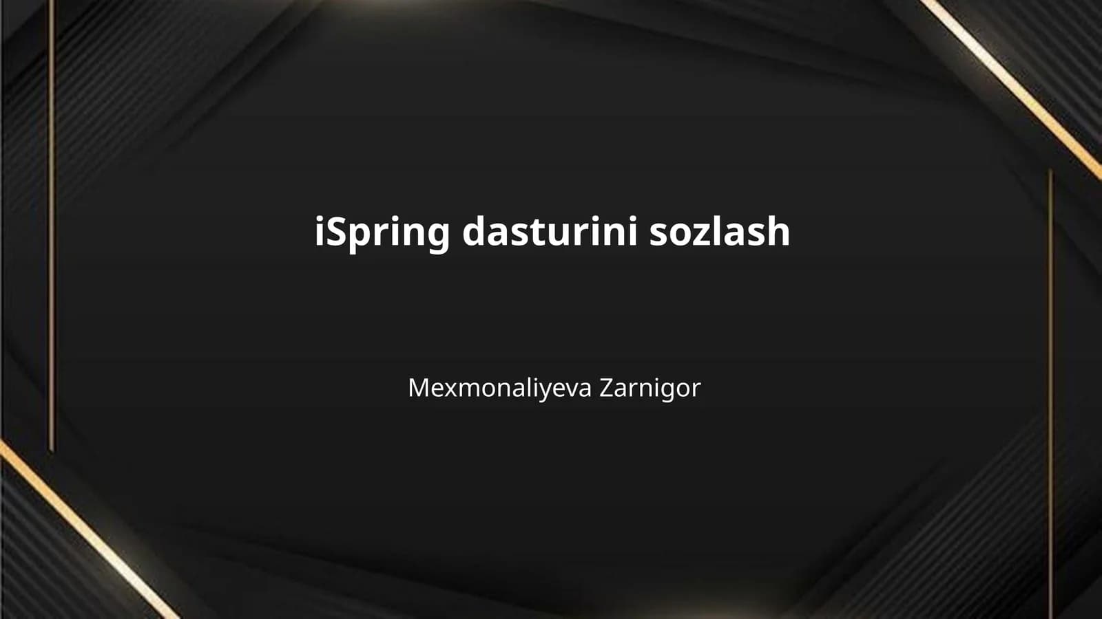 iSpring dasturini sozlash