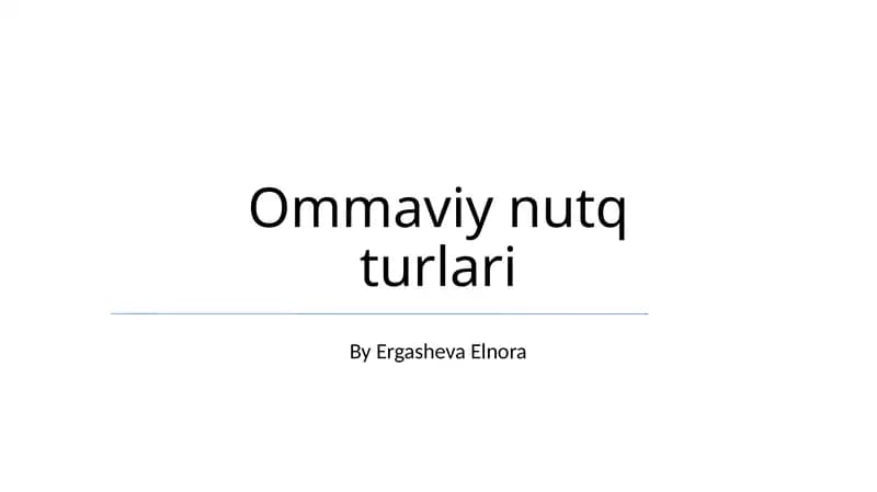 Ommaviy nutq turlari