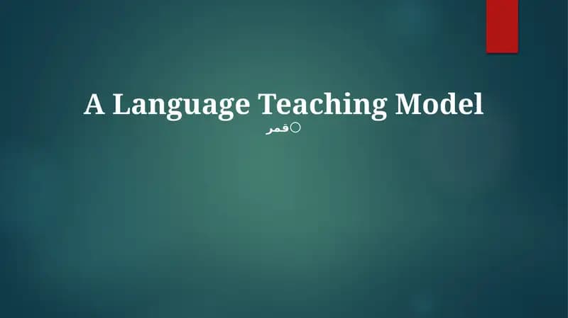 A Language Teaching Model