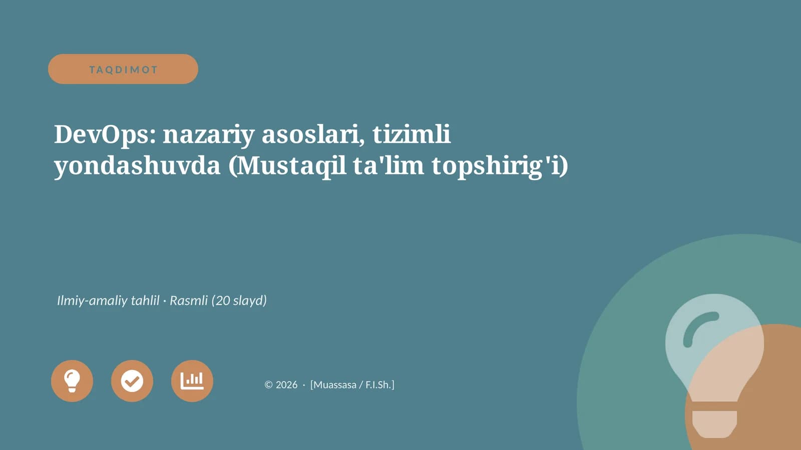DevOps: nazariy asoslari, tizimli yondashuvda (Mustaqil ta'lim topshirig'i)
