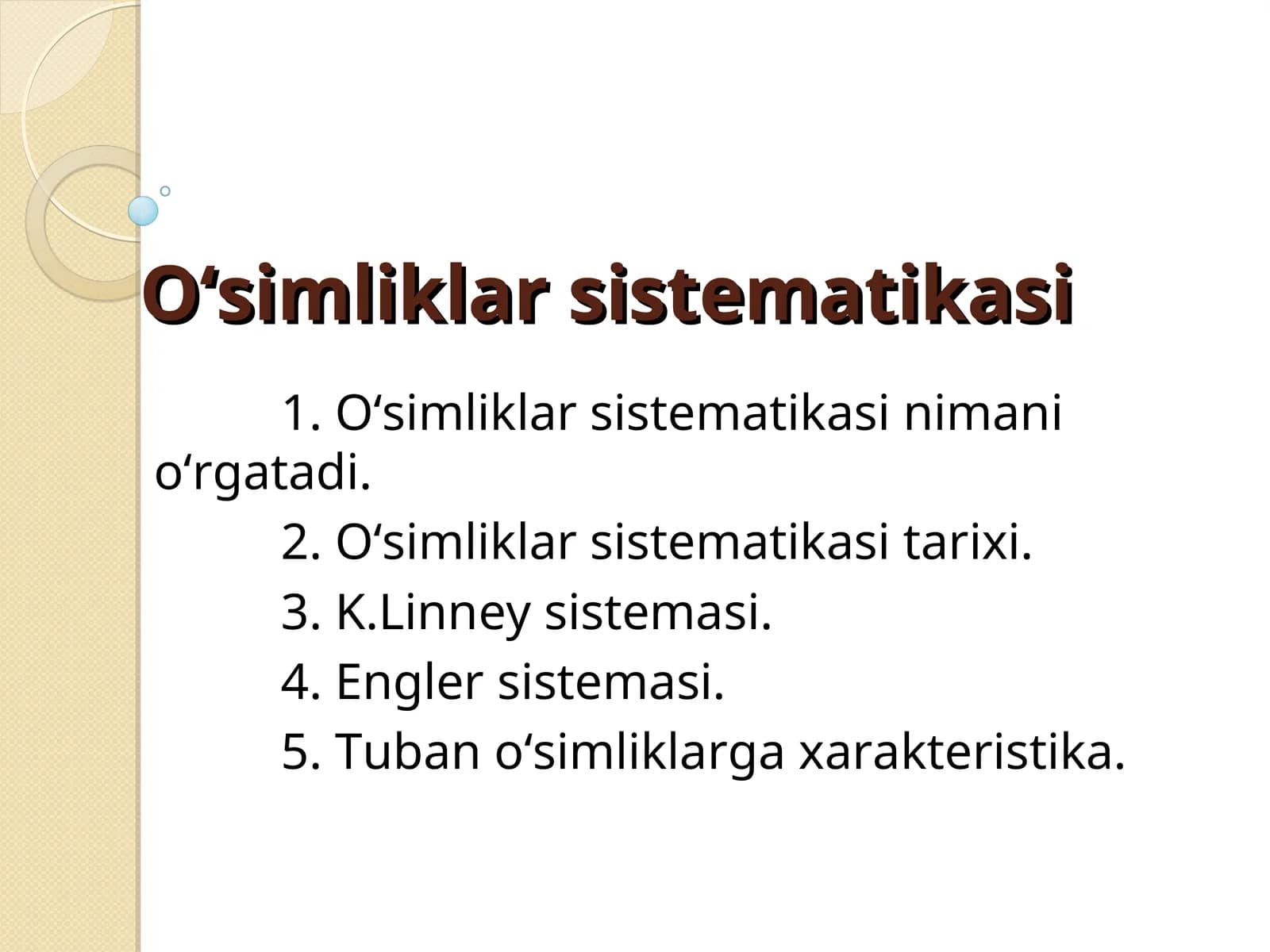 O‘simliklar sistematikasi