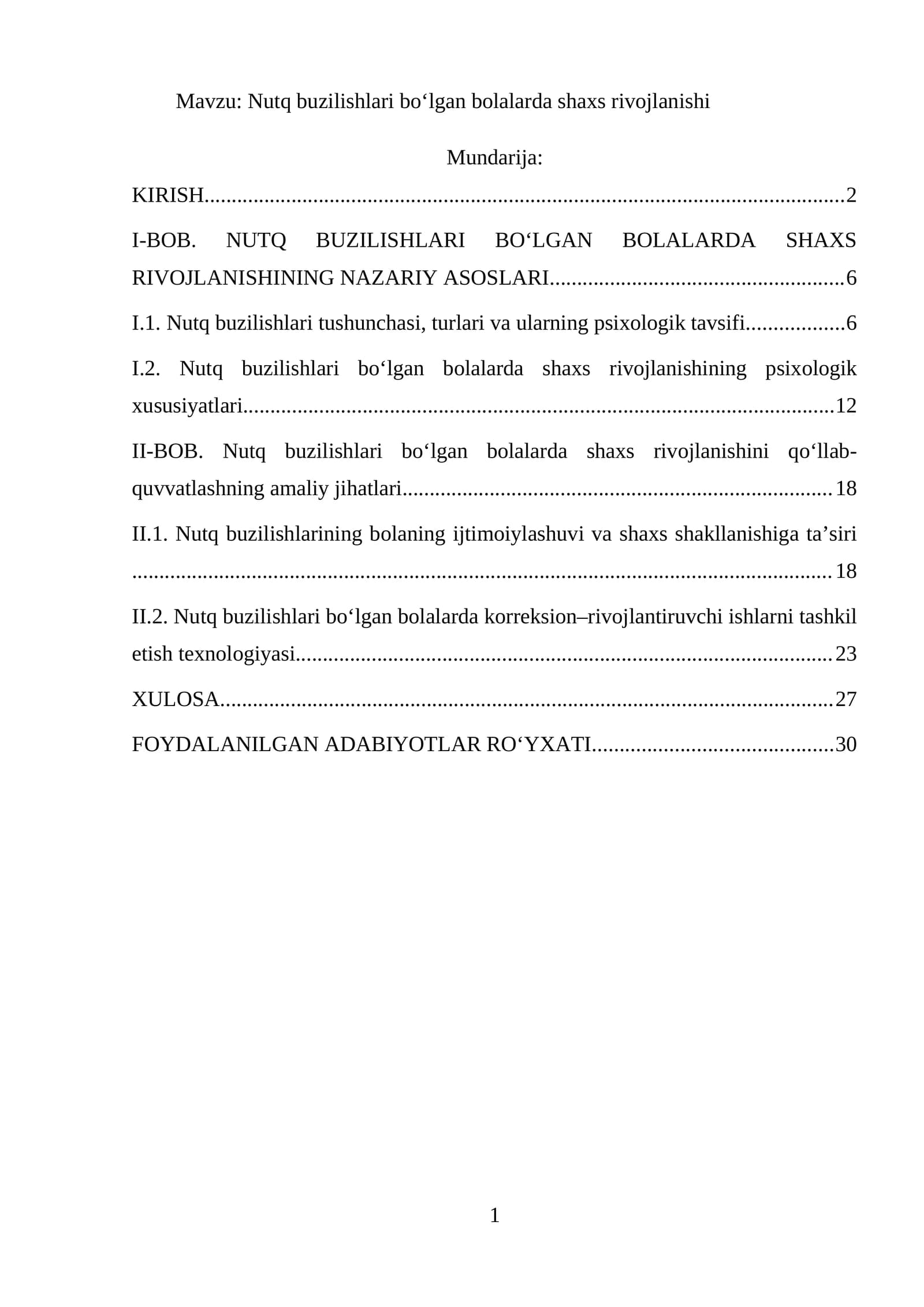 Nutq buzilishlari bo‘lgan bolalarda shaxs rivojlanishi