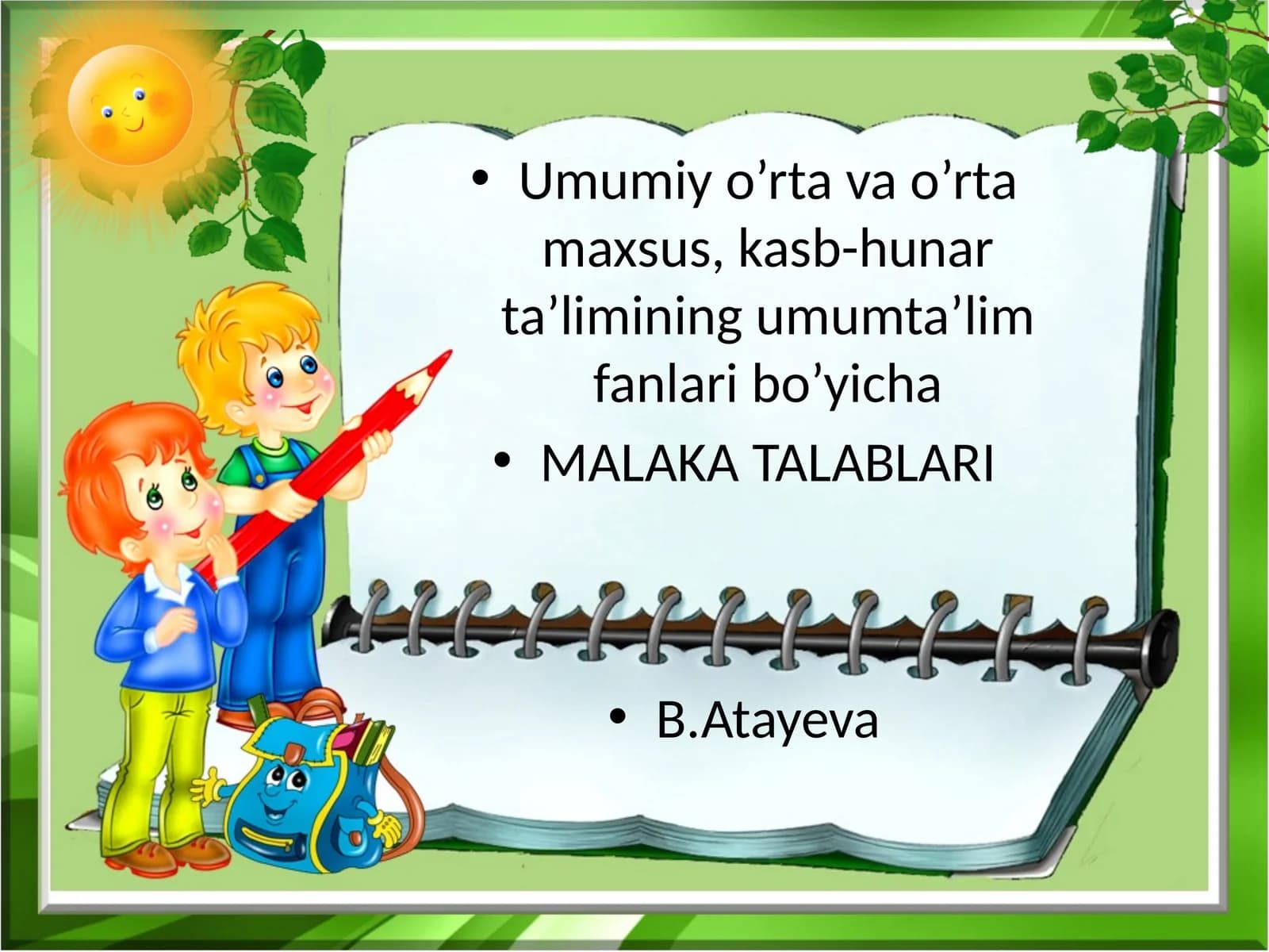 Umumiy o’rta va o’rta maxsus, kasb-hunar ta’limi