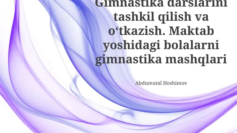 Maktab yoshidagi bolalar uchun gimnastika mashqlari