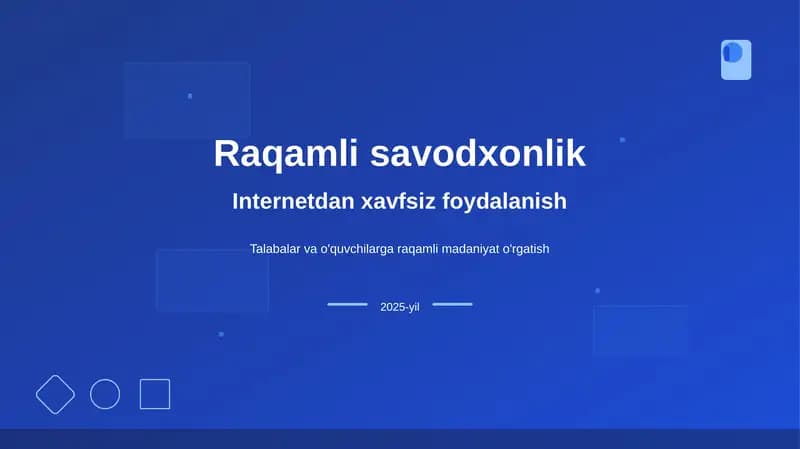 Raqamli savodxonlik Internetdan xavfsiz foydalanish haqida slayd prezentatsiya