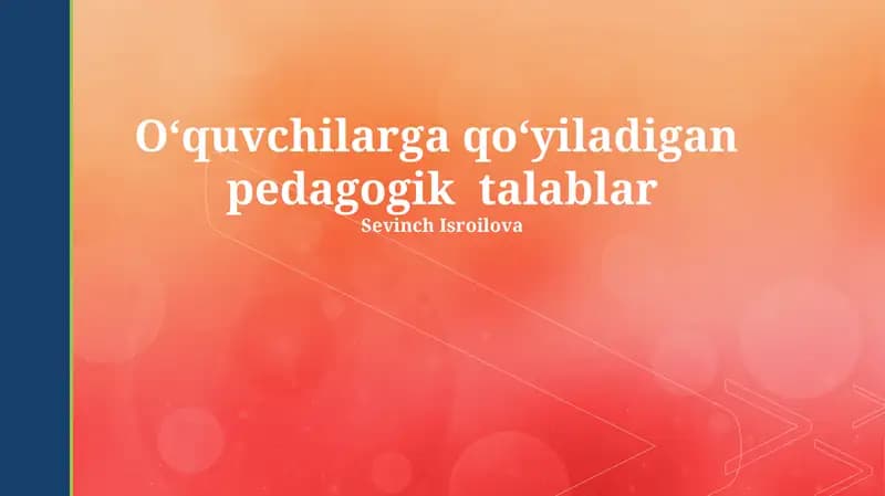 Pedagogik talablar