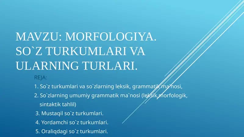 MUSTaqil so`z turkumlari