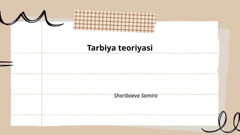 Tarbiya teoriyasi