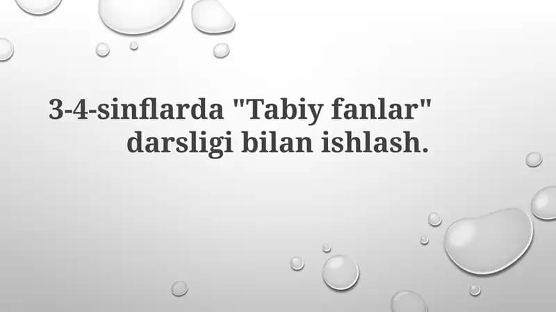 3-4-sinf tabiiy fanlar darsligi