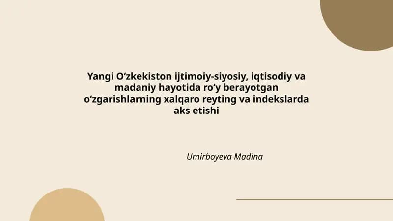Yangi Oʻzbekistonning Transparency International (Corruption Perceptions Index) bo‘yicha o‘rni va o‘zgarishi
