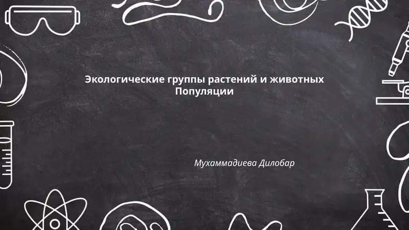 Экологические группы растений и животных