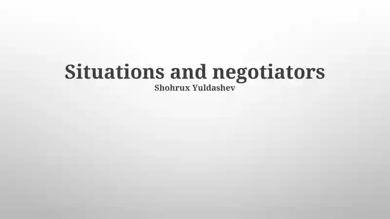 Situations and negotiators