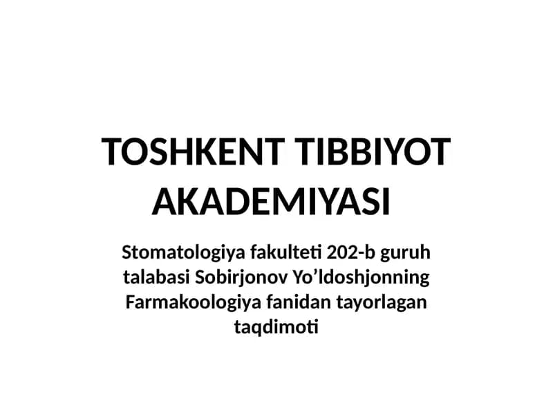 Parkinsonkasalligidaishlatiladigandorivositalar