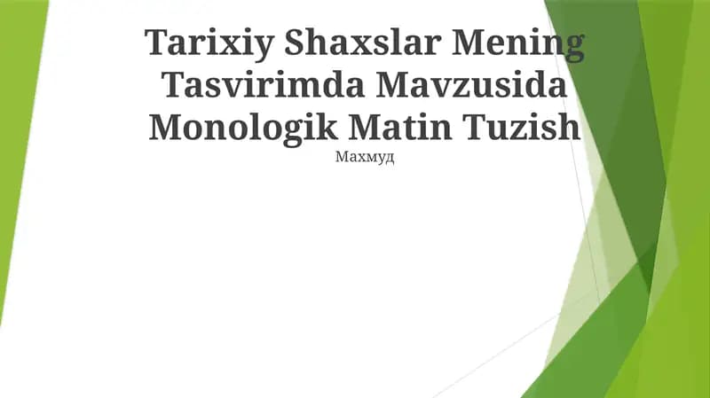 Tarixiy Shaxslar Mening Tasvirimda