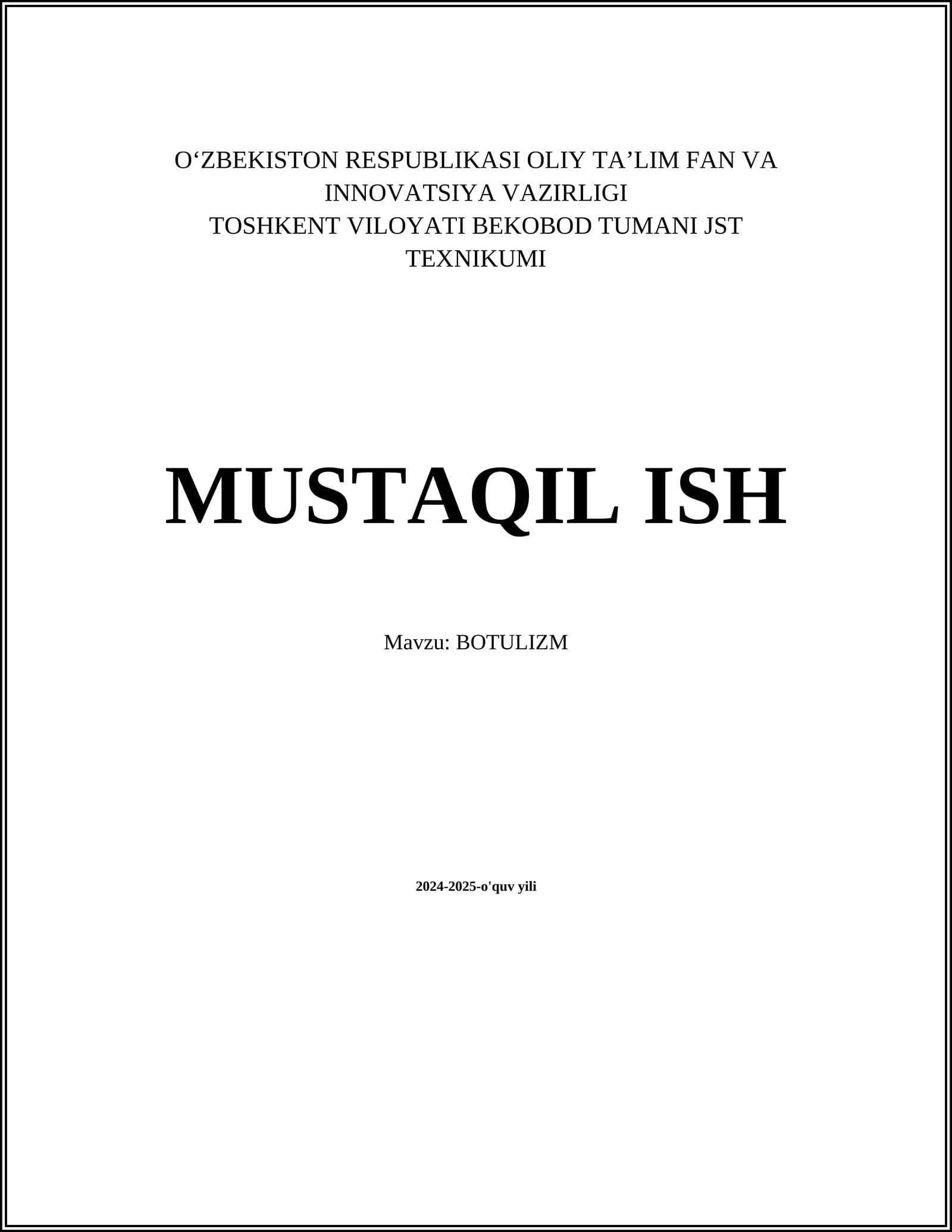 BOTULIZM