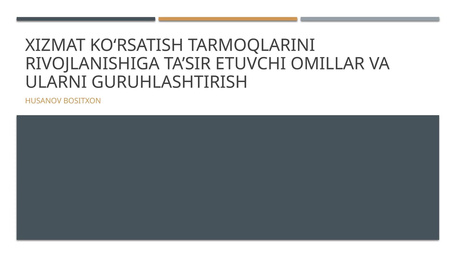 Xizmat koʻrsatish tarmoqlarini rivojlanishiga ta’sir etuvchi omillar va ularni guruhlashtirish