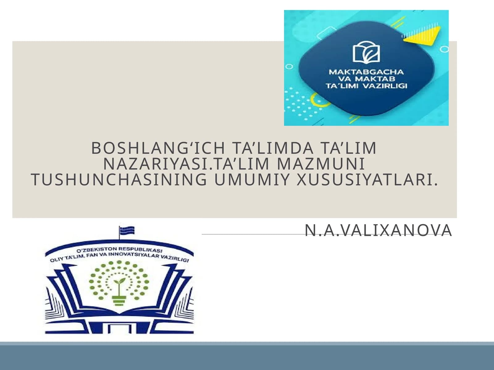 Boshlangʻich ta’limda ta’lim nazariyasi