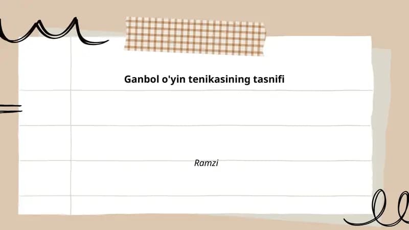 Ganbol o'yinining asosiy texnik elementlari