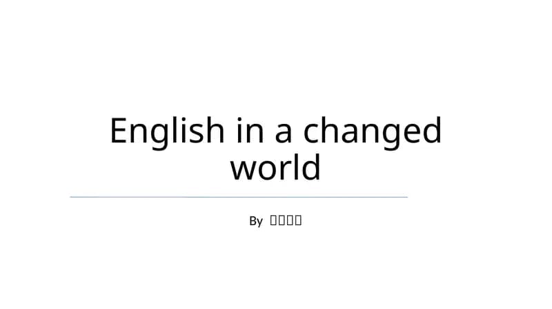 Ingliz tili dunyodagi o'zgaruvchanlikda