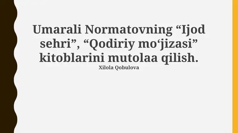 "Ijod sehri", "Qodiriy mo‘jizasi" kitoblari
