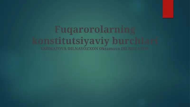 Fuqarorolarning konstitutsiyaviy burchlari