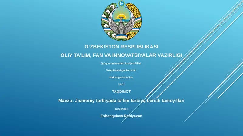 Jismoniy tarbiyada ta‘lim tarbiya berish tamoyillari