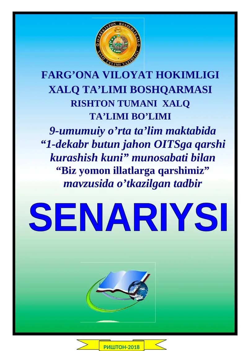 Biz yomon illatlarga qarshimiz