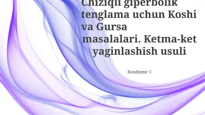Chiziqli giperbolik tenglama uchun Koshi va Gursa masalalari