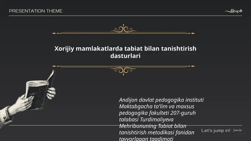 Tabiat bilan tanishtirish dasturlari