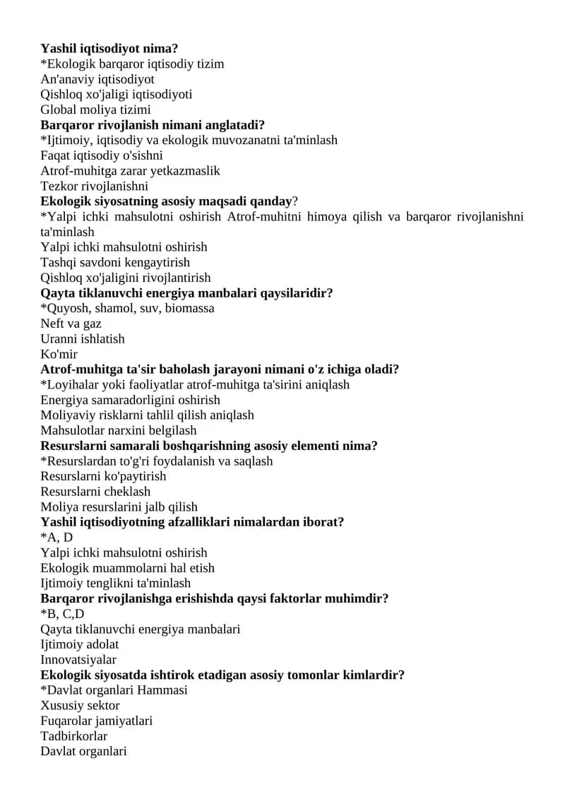 Yashil iqtisodiyot